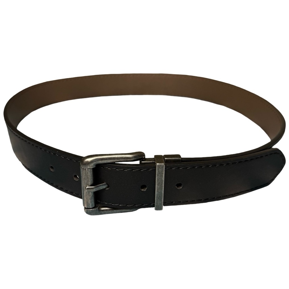 Men’s Black Bonded Leather Belt – Size 34 (85cm) – Classic & Versatile